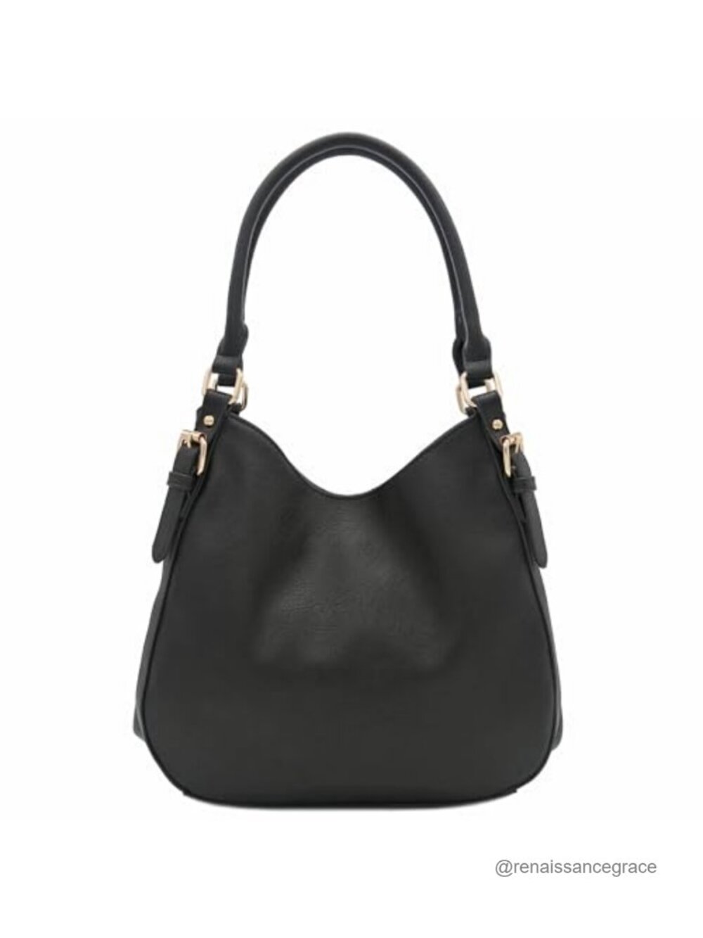 Faux Leather Medium Hobo Bag 3 Compartment Shoulder Handbag